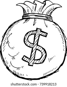 Money bag with dollar sign, vector illustration