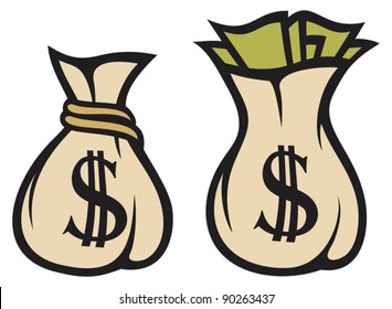 Money bag with dollar sign vector illustration