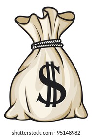 Money Bag With Dollar Sign Vector Illustration