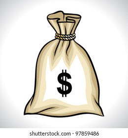 Money bag with dollar sign vector illustration
