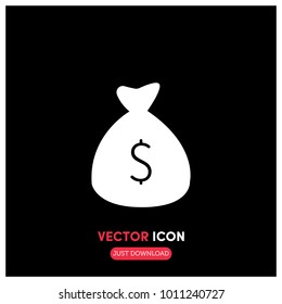 Money Bag With Dollar Symbol Vector Icon Illustration