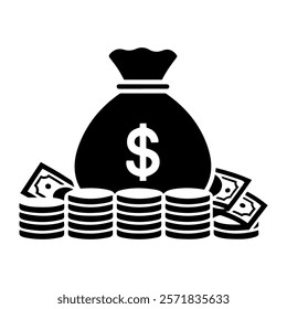  Money bag with the dollar symbol vector.