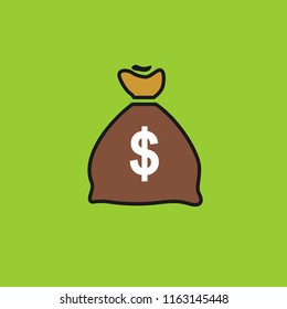 Money bag with dollar vector icon