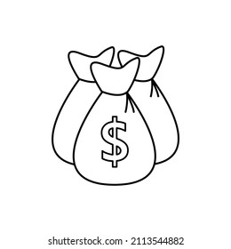  Icono de vector de bolsa de dinero