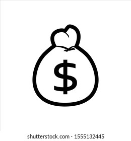 Money bag of dollars icon trendy and modern symbol for graphic and web design.