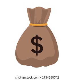 money bag dollars isolated icon vector illustration design