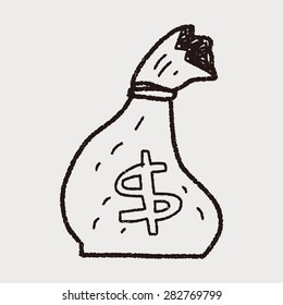 money bag doodle drawing