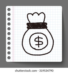 money bag doodle drawing