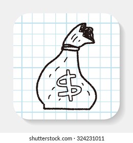 money bag doodle drawing
