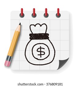 money bag doodle drawing