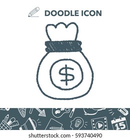 money bag doodle drawing
