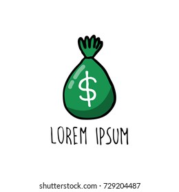 money bag doodle icon