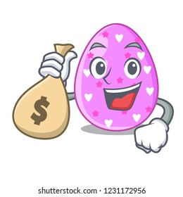 With money bag easter egg cartoon clipping on path
