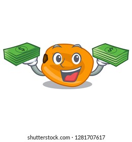 With money bag eat corn nuts in cartoon shape