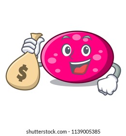With money bag ellipse character cartoon style
