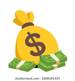 Money Bag Emoji Vector Illustration - Wealth and Finance Clipart Design