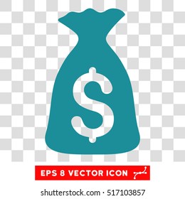 Money Bag EPS vector icon. Illustration style is flat iconic soft blue symbol.