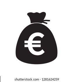 Money bag Euro Icon. Euro currency symbol.