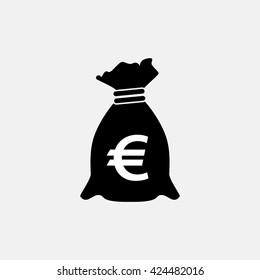 Money bag with euro sign illustration.