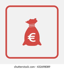 Money bag with euro sign illustration.