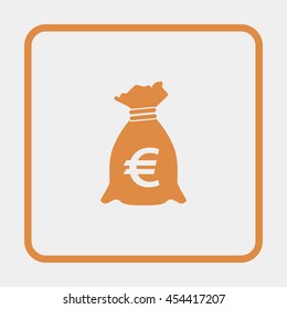 Money bag with euro sign illustration.