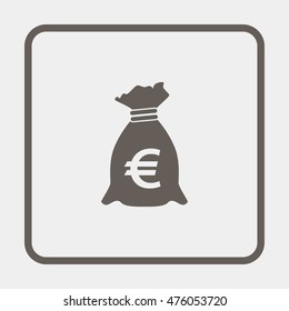 Money bag with euro sign illustration.