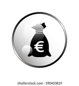 Money bag with euro sign illustration.