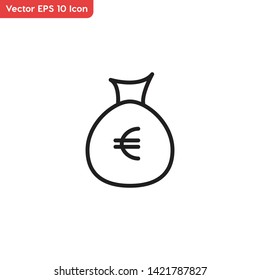 Money bag euro vector icon