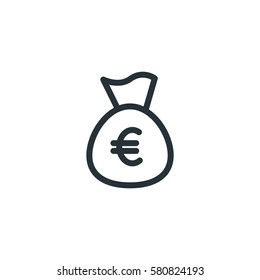 Money bag euro vector icon