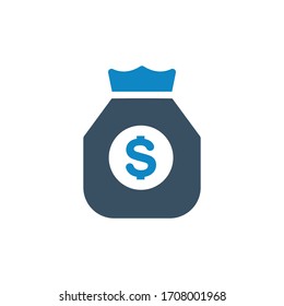 Money bag, finance icon (vector illustration)