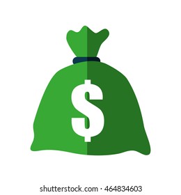 money bag financial item commerce icon. Isolated and flat illustration. Vector graphic