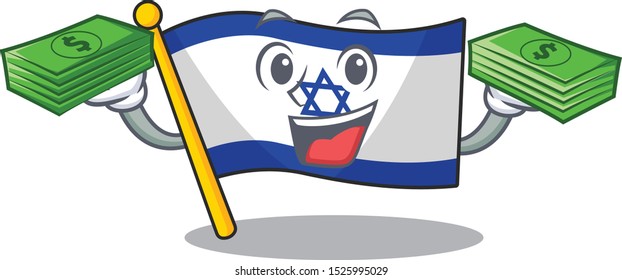 With money bag flag israel with the character shape