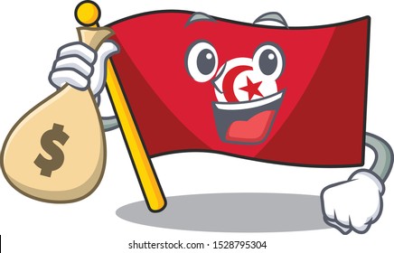 With money bag flag tunisia on in the mascot