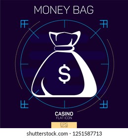 Money bag flat icon