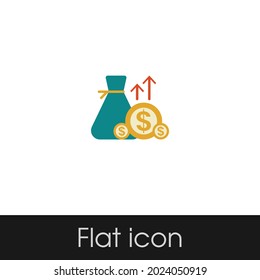 money bag Flat icon Design Isolated White Background, Eps 10