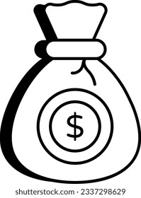 Diseño de iconos planos de la Bolsa de Dinero