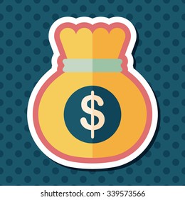 money bag flat icon with long shadow,eps10