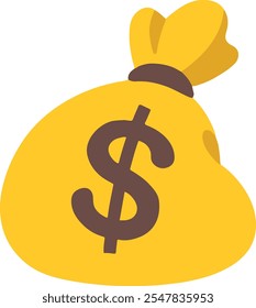 Money bag flat icon on white background. Money bag for business icon.