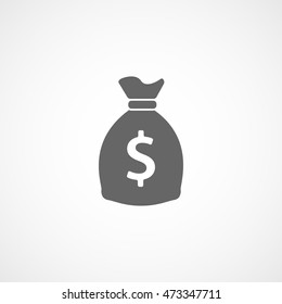 Money Bag Flat Icon On White Background