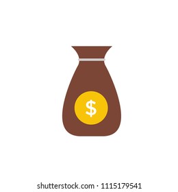 money bag flat icon use for web ui - ux asset, pictogram, presentation, deposit infographic