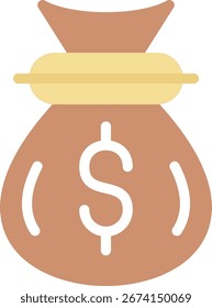 Money Bag Flat Icon Vector Design