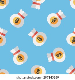 icono plano de la bolsa de dinero,eps10 fondo de patrón transparente