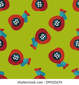money bag flat icon,eps10 seamless pattern background