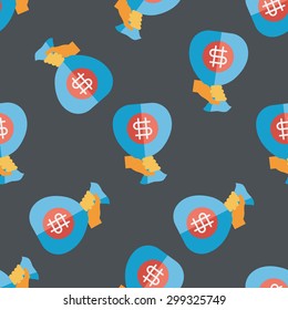 money bag flat icon,eps10 seamless pattern background
