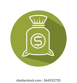 money bag flat isolated icon