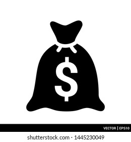 Money Bag Flat line vector pictogram illustration. EPS 10