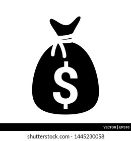 Money Bag Flat line vector pictogram illustration. EPS 10
