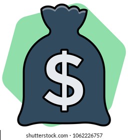 Money Bag flat vector icon