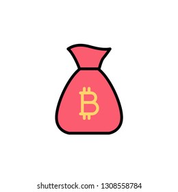 Money bag flat vector icon sign symbol