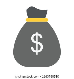 money bag flat vector icon 